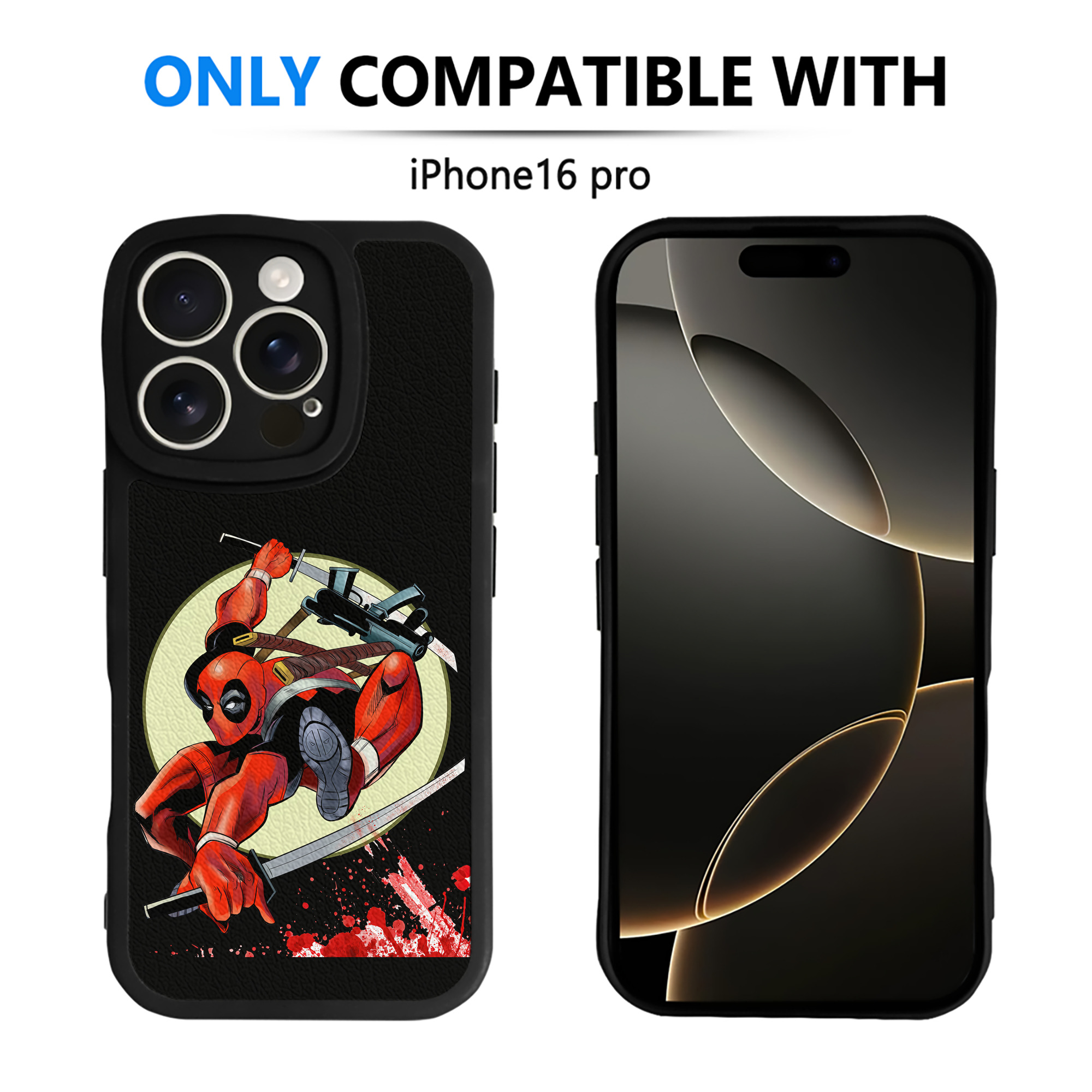 （画像用） Deadpool デッドプール 【iPhone 16シリーズ対応】シリコンスマホケース（レザー調） 材質：シリコン